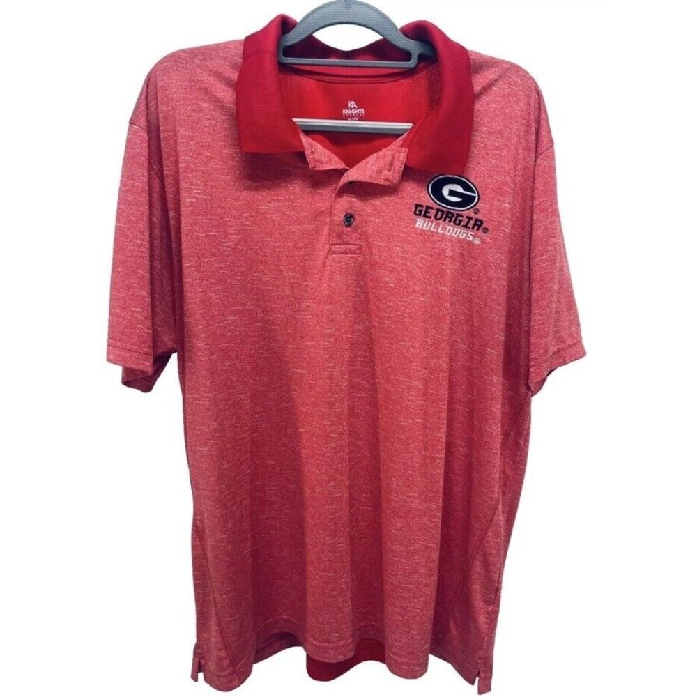 KA Knights Apparel Shirt Size XL Georgia Bulldogs Polo Red Short Sleeve